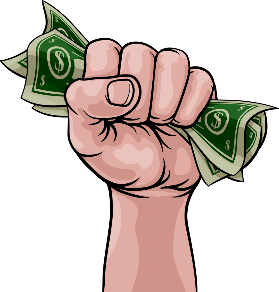 Money Cash Fist Hand Comic Pop Art Cartoon